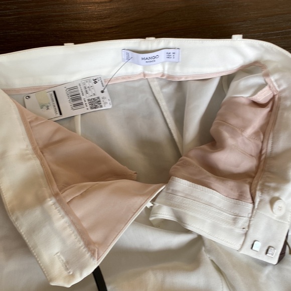 Mango ladies, creamy white dress, pant in size 4 with cuffed hem. - Picture 5 of 10